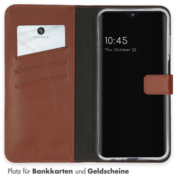 Selencia Echtleder Klapphülle Samsung Galaxy A25 (5G) - Hellbraun