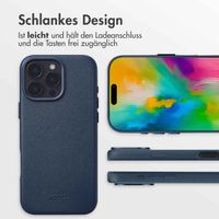 Accezz MagSafe Leather Backcover Apple iPhone 16 Pro Max - Nightfall Blue