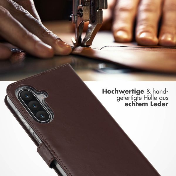 Selencia Echtleder Klapphülle Samsung Galaxy A18 (4G) / A17 (4G/5G) - Braun