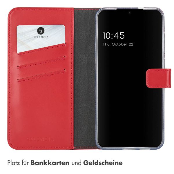 Selencia Echtleder Klapphülle Samsung Galaxy S25 Plus - Rot