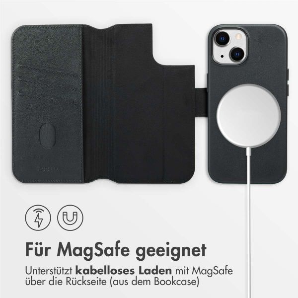 Accezz 2-in-1 Klapphülle aus Leder mit MagSafe Apple iPhone 15 - Onyx Black