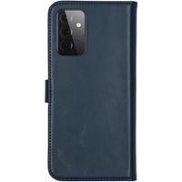 Selencia Echtleder Klapphülle Samsung Galaxy A72 - Blau