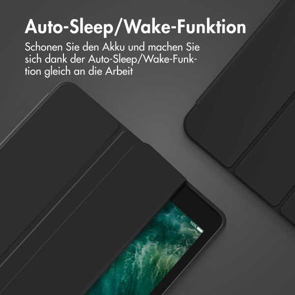 Accezz Smarte Klapphülle aus Silikon Apple iPad 9 (2021) 10.2 Zoll / iPad 8 (2020) 10.2 Zoll / iPad 7 (2019) 10.2 Zoll - Schwarz