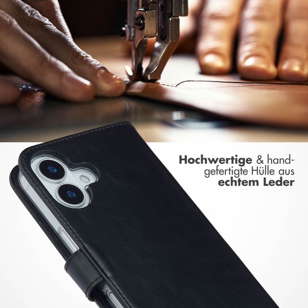 Selencia Echtleder Klapphülle Apple iPhone 17 - Schwarz