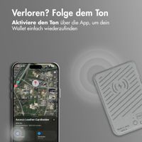 Accezz Magnetischer Lederkartenhalter - Geeignet für Apple Find My - Light Grey