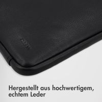 Accezz Leather Laptop Hülle mit Reißverschluss 15-16 Zoll - Laptop Sleeve - Schwarz
