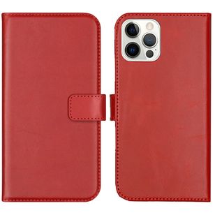 Selencia Echtleder Klapphülle Apple iPhone 12 (Pro) - Rot