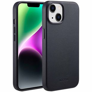 Accezz MagSafe Leather Backcover Apple iPhone 14 - Onyx Black