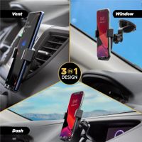 Scosche GravityDrop 3-in-1 Handyhalterung Auto - Universell - Armaturenbrett / Windschutzscheibe / Lüftungsgitter - Schwarz