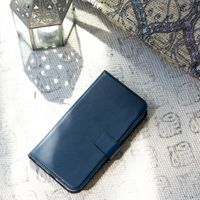 Selencia Echtleder Klapphülle Samsung Galaxy A72 - Blau