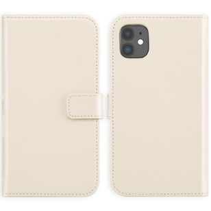 Selencia Echtleder Klapphülle Apple iPhone 11 - Greige