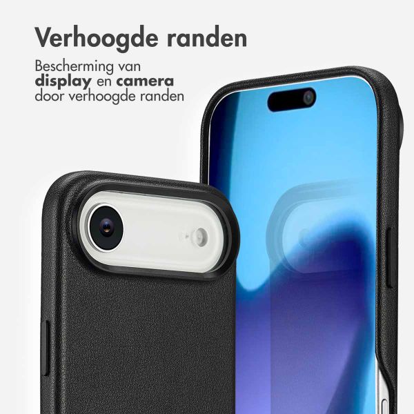 Accezz Echtleder Hülle + MagSafe Wallet Apple iPhone Air - Onyx Black