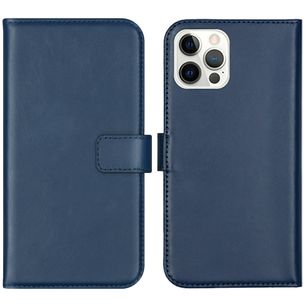 Selencia Echtleder Klapphülle Apple iPhone 12 (Pro) - Blau