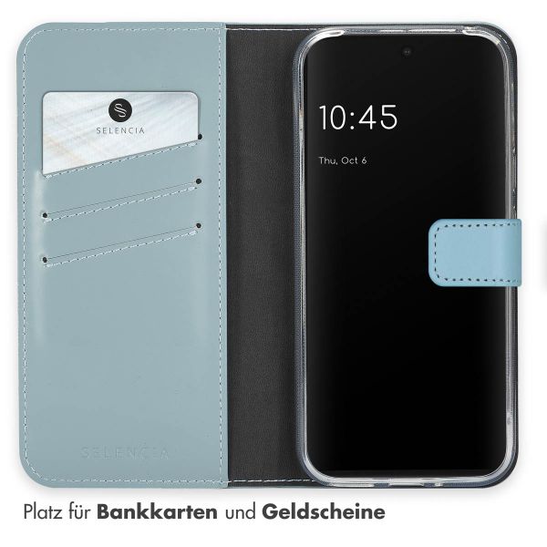 Selencia Echtleder Klapphülle Google Pixel 9 / 9 Pro - Air Blue