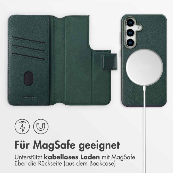 Accezz 2-in-1 Klapphülle aus Leder mit MagSafe Samsung Galaxy S25 - Cedar Green