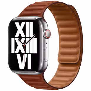 Apple Leather Link Armband für  Apple Watch | 44/45/46/49 mm - Größe M/L - Umber