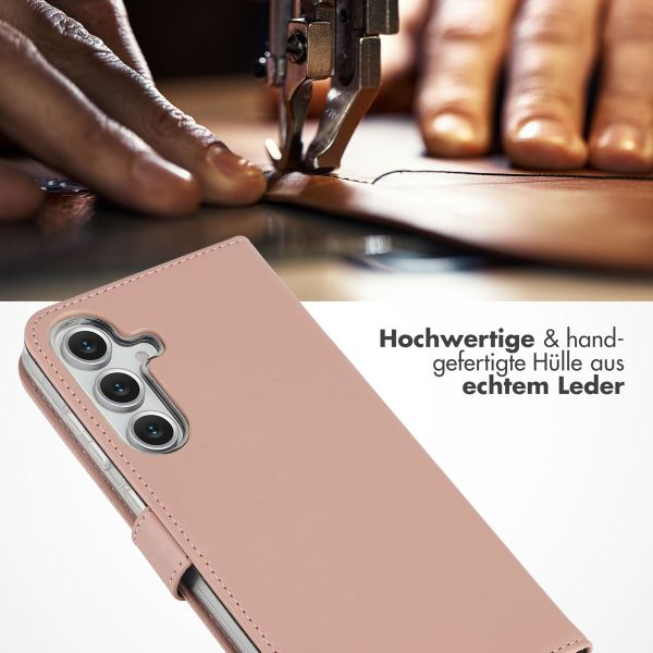 Selencia Echtleder Klapphülle Samsung Galaxy S25 FE - Dusty Pink