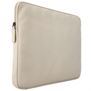 Accezz Leather Laptop Hülle mit Reißverschluss 13-14 Zoll - Laptop Sleeve - Beige