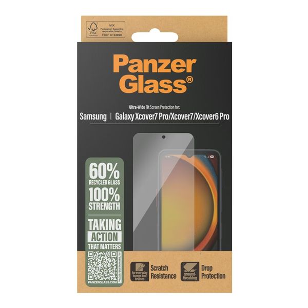 PanzerGlass Ultra-Wide Fit Displayschutz inkl. Applikator in Originalverpackung Samsung Galaxy Xcover 6 Pro / 7 / 7 Pro