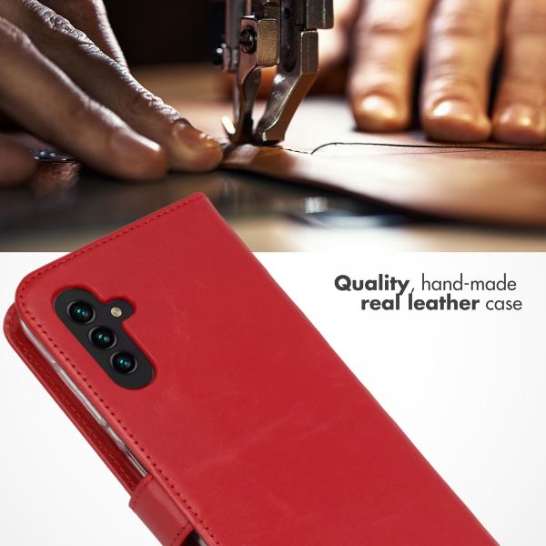 Selencia Echtleder Klapphülle Samsung Galaxy A13 (5G) / A04s - Rot