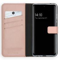 Selencia Echtleder Klapphülle Samsung Galaxy A72 - Dusty Pink