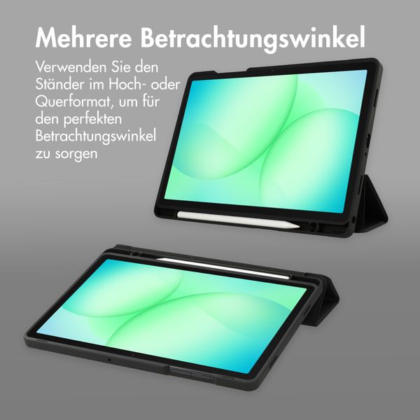 Accezz Smarte Klapphülle aus Silikon Samsung Galaxy Tab A11 Plus / A9 Plus - Schwarz