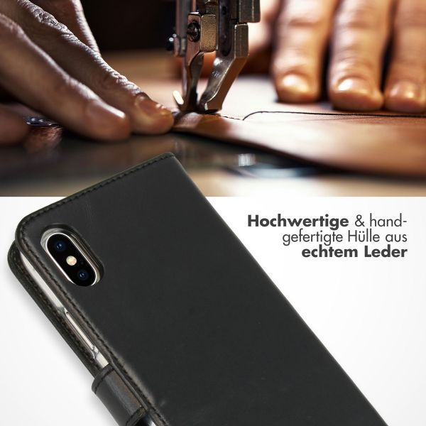 Selencia Echtleder Klapphülle Apple iPhone X / Xs - Schwarz