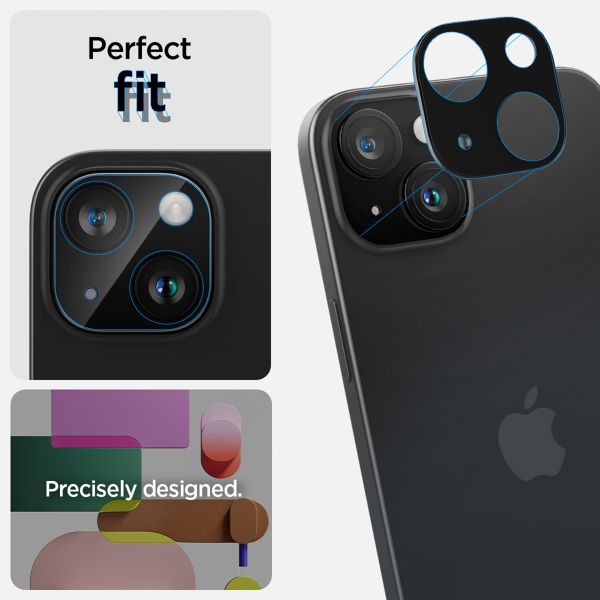 Spigen GLAStR Optik Camera Lens Protector - Kamerainsel-Schutz (2er-Pack) Apple iPhone 15 / 15 Plus - Schwarz