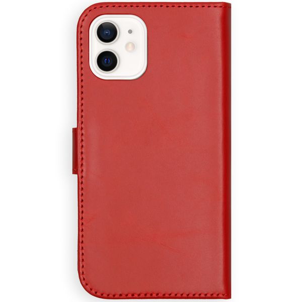 Selencia Echtleder Klapphülle Apple iPhone 12 Mini - Rot