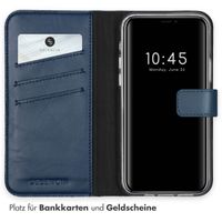 Selencia Echtleder Klapphülle Apple iPhone 12 (Pro) - Blau