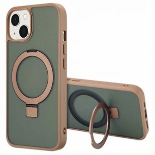 Accezz Ring Stand Backcover mit MagSafe Apple iPhone 14 - Braun
