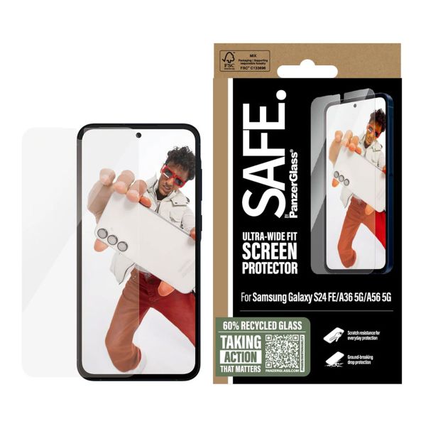 SAFE by PanzerGlass Ultra-Wide Fit Displayschutz Samsung Galaxy S24 FE / A36 / A56