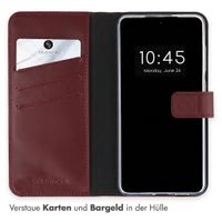 Selencia Echtleder Klapphülle Samsung Galaxy A57 (5G) - Burgundy