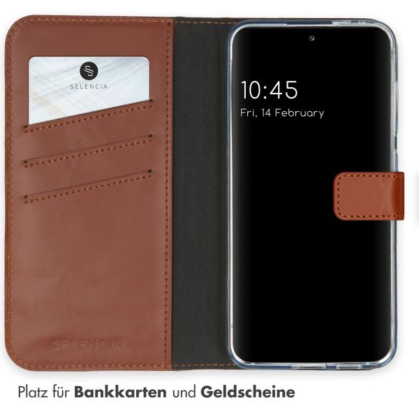 Selencia Echtleder Klapphülle Samsung Galaxy S24 - Hellbraun