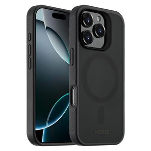 Accezz Rugged Frosted Back Cover mit MagSafe Apple iPhone 16 Pro - Schwarz