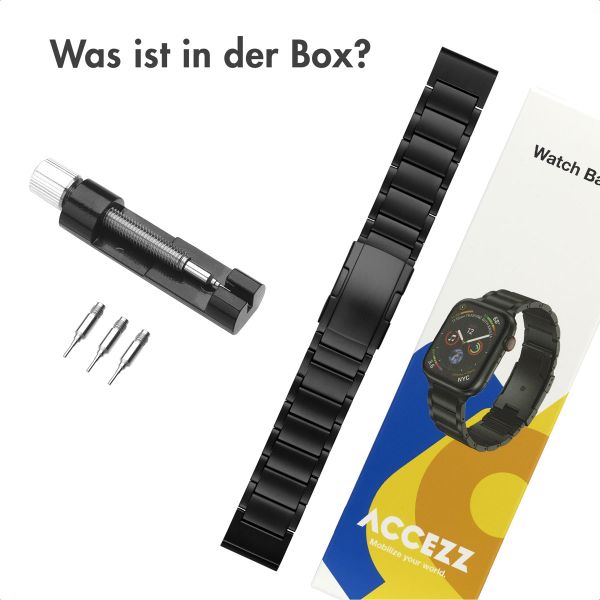 Accezz Mattes Titanstahlarmband -   Garmin 22 mm Anschluss - Schwarz
