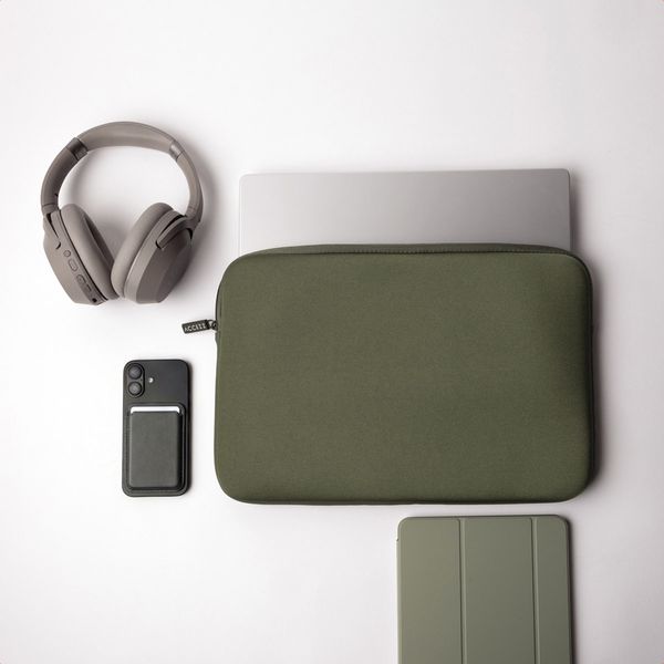 Accezz Laptop Hülle 15-16 Zoll - Laptop Sleeve - Dunkelgrün
