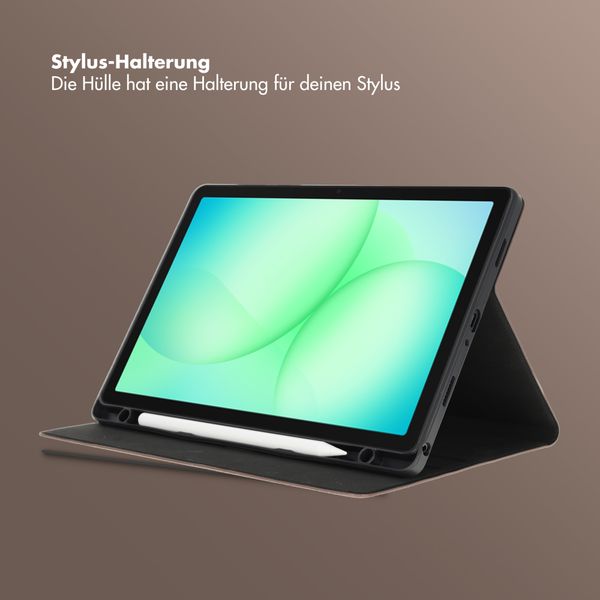 Selencia Riva Klapphülle Samsung Galaxy Tab A11 Plus - Mocha Brown