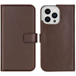 Selencia Echtleder Klapphülle Apple iPhone 14 Pro Max - Braun