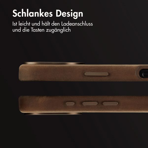 Accezz Vintage Leather Magsafe Backcover Apple iPhone 16 - Rustic Brown