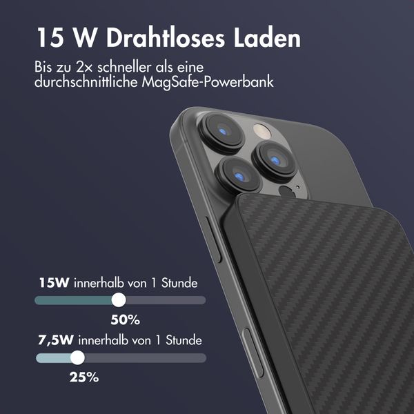 Accezz Kevlar Powerbank 5.000 mAh - MagSafe und Qi - Schwarz