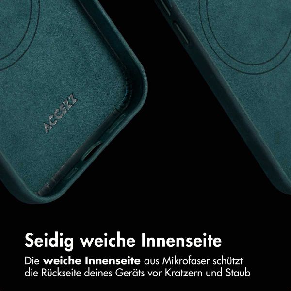 Accezz Vintage Leather Magsafe Backcover Apple iPhone 15 Pro Max - Smokey Green