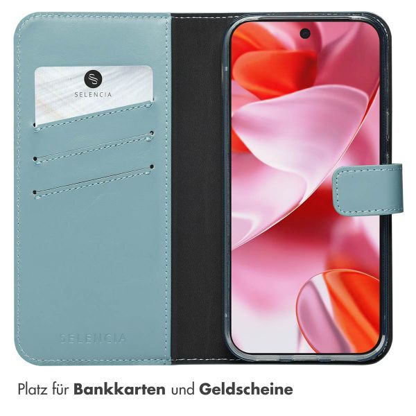 Selencia Echtleder Klapphülle Google Pixel 10 / 10 Pro - Air Blue