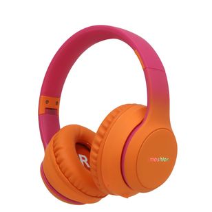 imoshion Kabellose Kinderkopfhörer LED Light - Dezibelbegrenzer - Mit AUX-Kabel - Hot Pink / Apricot Orange Crush