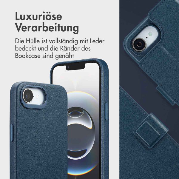 Accezz 2-in-1 Klapphülle aus Leder mit MagSafe Apple iPhone 17e / 16e - Nightfall Blue