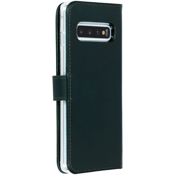 Selencia Echtleder Klapphülle Samsung Galaxy S10 - Grün
