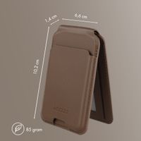 Accezz Magnetische Leder-Wallet mit Standfunktion - Geeignet für Apple Find My - Coffee Brown