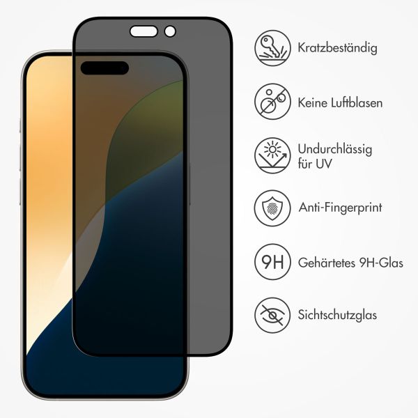 Accezz Privacy Displayschutz aus gehärtetem Glas Apple iPhone 17 / 17 Pro / 16 Pro