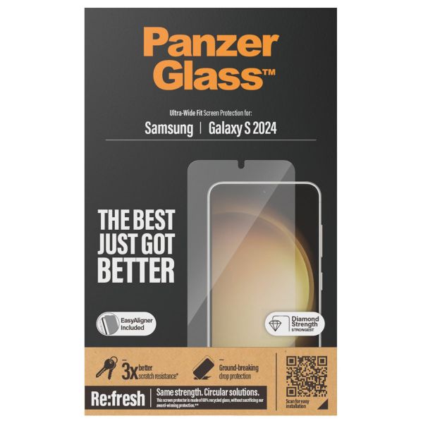 PanzerGlass Refresh Ultra-Wide Fit Anti-Bacterial Screenprotector inkl. Applikator Samsung Galaxy S24