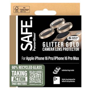 SAFE by PanzerGlass Kameraschutzlinse für das Apple iPhone 16 Pro / 16 Pro Max - Glitter Gold